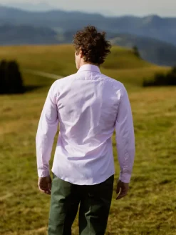 The Nines Chemise Poignet Simple|Chemise Rose*Chemise col italien en popeline rose