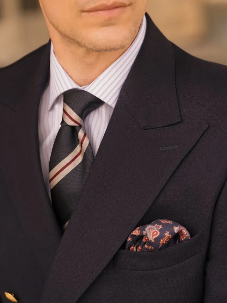 The Nines Chemise Bleue|Chemise À Rayures*Chemise col italien infroissable à rayures bleu ciel