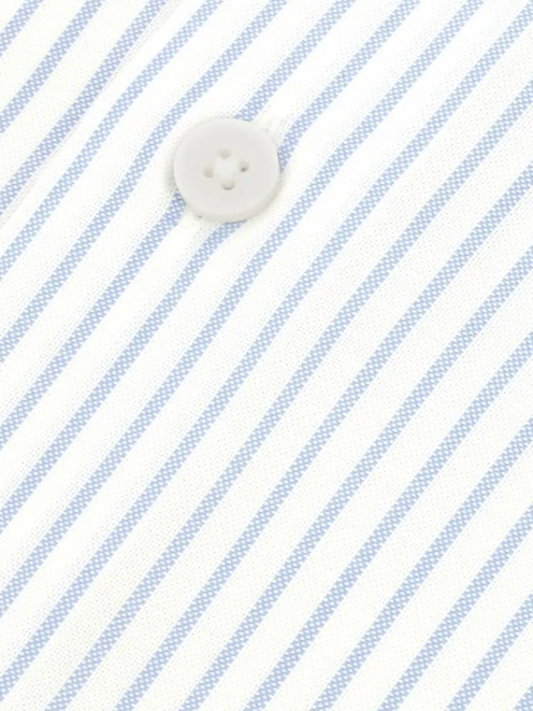 The Nines Chemise Bleue|Chemise À Rayures*Chemise col italien infroissable à rayures bleu ciel