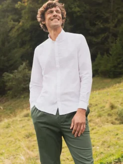 The Nines Chemise Poignet Simple|Chemise Blanche*Chemise col mao en oxford gratté blanche