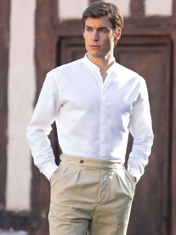 The Nines Chemise Poignet Simple|Chemise Blanche*Chemise col officier gorge cachée blanche
