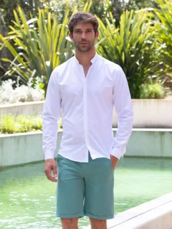 The Nines Chemise Poignet Simple|Chemise Blanche*Chemise col officier gorge cachée blanche