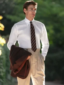 The Nines Chemise Popeline|Chemise Grand Col*Chemise col épingle blanche poignets mousquetaires