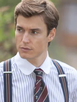 The Nines Chemise Poignet Simple|Chemise Bleue*Chemise col rond à triples rayures bleu marine