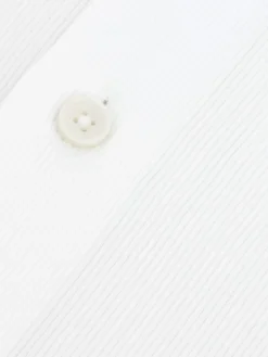 The Nines Chemise Poignet Simple|Chemise Blanche*Chemise col rond en dobby blanc avec bouton doré