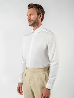 The Nines Chemise Poignet Simple|Chemise Blanche*Chemise col rond en popeline blanche