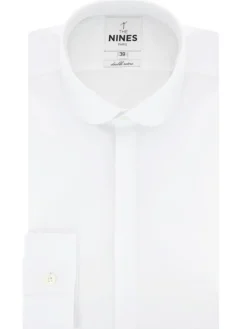 The Nines Chemise Poignet Simple|Chemise Blanche*Chemise col rond en popeline blanche