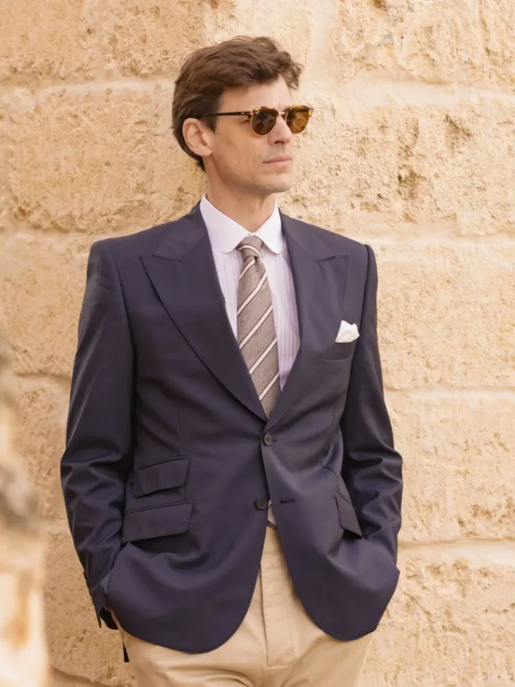 The Nines Chemise Poignet Simple|Chemise À Rayures*Chemise col rond infroissable à rayures marron