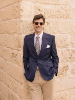 The Nines Chemise Poignet Simple|Chemise À Rayures*Chemise col rond infroissable à rayures marron