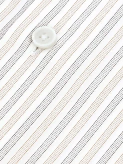 The Nines Chemise Poignet Simple|Chemise À Rayures*Chemise col rond infroissable à rayures marron