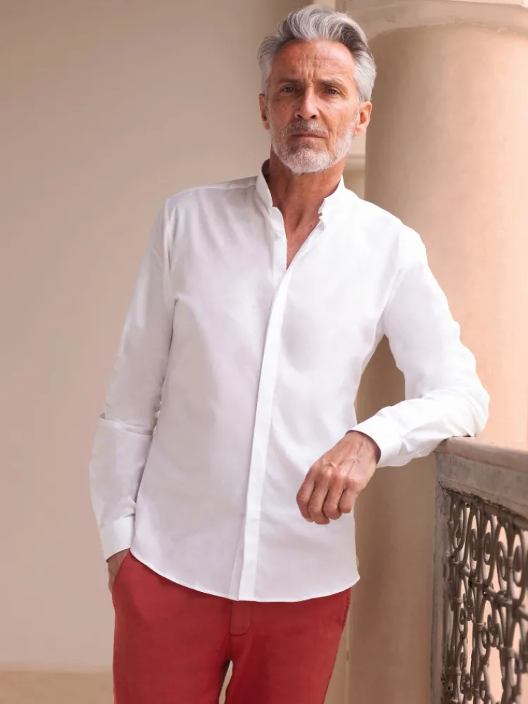 The Nines Chemise Poignet Simple|Chemise Blanche*Chemise d'été à col inversé blanche