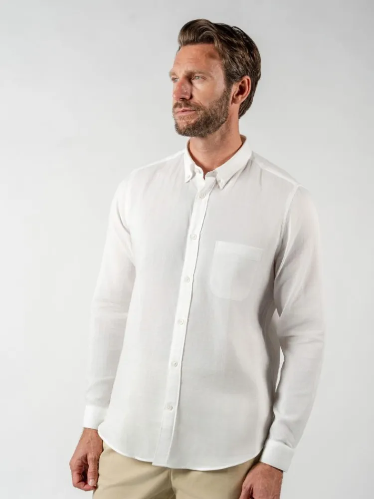 The Nines Chemise Poignet Simple|Chemise Blanche*Chemise en gaze de coton blanc col américain