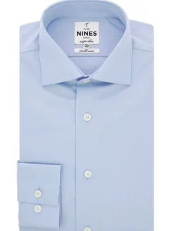 The Nines Chemise Poignet Simple|Chemise Bleue*Chemise infroissable col italien bleu ciel