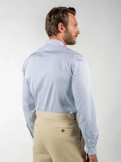 The Nines Chemise Poignet Simple|Chemise Infroissable*Chemise infroissable col droit à rayures bleu ciel