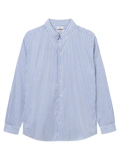 The Nines Chemise Poignet Simple|Chemise Infroissable*Chemise infroissable col droit à rayures bleu ciel