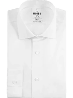 The Nines Chemise Poignet Simple|Chemise Blanche*Chemise infroissable col italien blanche