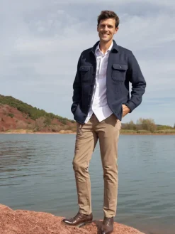 The Nines Chemise Poignet Simple|Chemise Blanche*Chemise infroissable col italien blanche