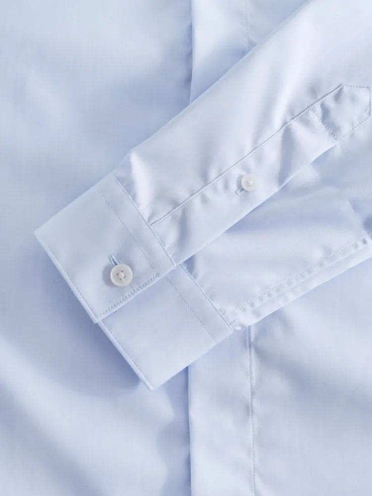 The Nines Chemise Poignet Simple|Chemise Bleue*Chemise infroissable col inversé bleu ciel