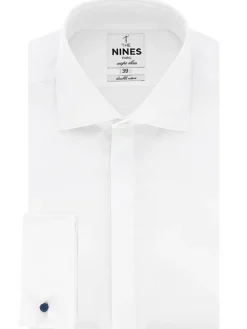The Nines Chemise Mousquetaire|Chemise Mousquetaire*Chemise mousquetaire blanche à gorge cachée col italien