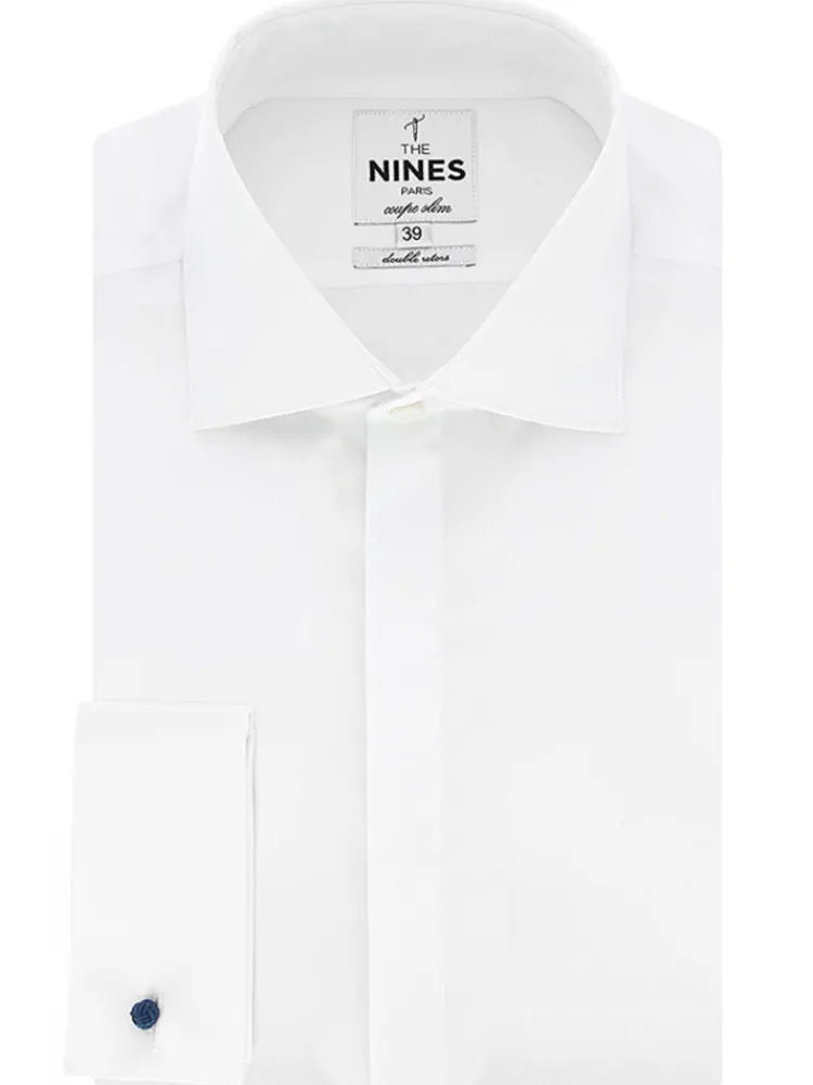 The Nines Chemise Mousquetaire|Chemise Mousquetaire*Chemise mousquetaire blanche à gorge cachée col italien