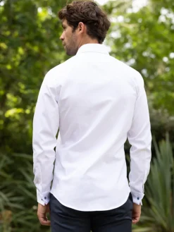 The Nines Chemise Mousquetaire|Chemise Mousquetaire*Chemise mousquetaire blanche à gorge cachée col italien