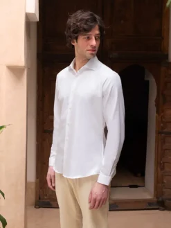 The Nines Chemise Mousquetaire|Chemise Mousquetaire*Chemise mousquetaire col italien en twill blanc