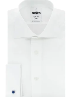 The Nines Chemise Mousquetaire|Chemise Mousquetaire*Chemise Prestige Alex Cormac mousquetaire grand col italien twill blanc