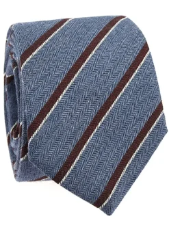 The Nines Cravates Par Couleur|Cravate Rayée*Cravate en laine bleu ciel à rayures bordeaux