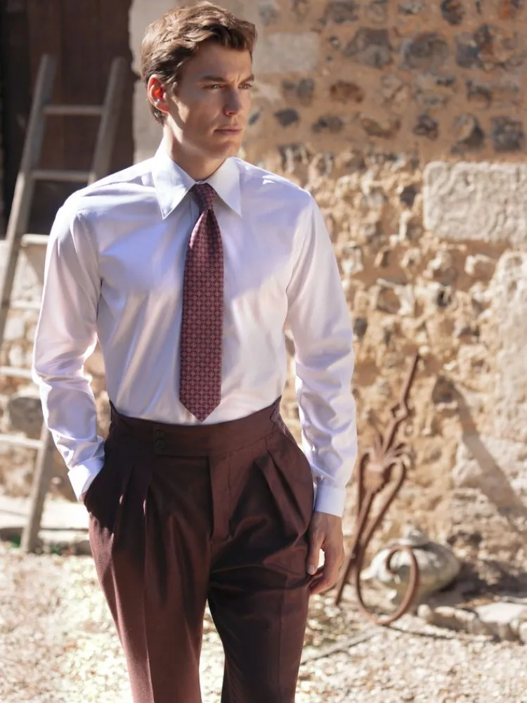 The Nines Cravates Par Couleur|Cravate À Motif*Cravate en laine bordeaux à motifs rétro