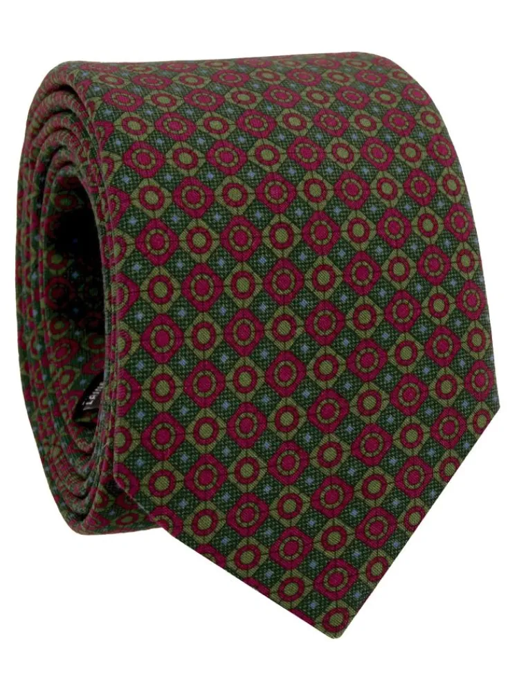 The Nines Cravates Par Couleur|Cravate À Motif*Cravate en laine verte à motifs rétro