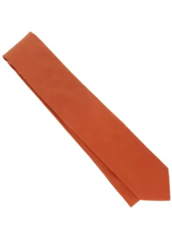 The Nines Cravates Par Couleur|Cravate Mariage*Cravate orange terre battue en soie Amalfi