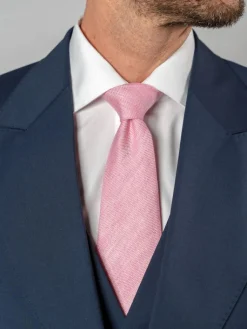 The Nines Cravates Par Couleur|Cravate Mariage*Cravate rose en lin et coton Verone