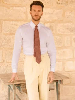 The Nines Cravate Soie|Cravate En Soie Imprimée*Cravate rouge en soie à motifs disques