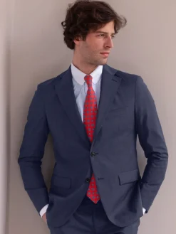 The Nines Cravate Mariage|Cravate Soie*Cravate rouge motif rosace