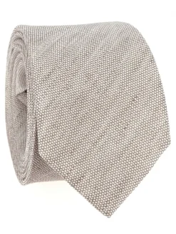 The Nines Cravates Par Couleur|Cravate Mariage*Cravate taupe en lin et coton Verone