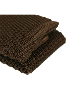 The Nines Cravates Par Couleur|Cravate Tricot*Cravate tricot chocolat Monza