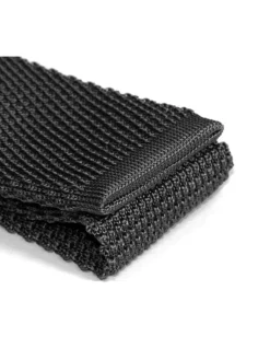 The Nines Cravates Par Couleur|Cravate Tricot*Cravate tricot gris anthracite Monza