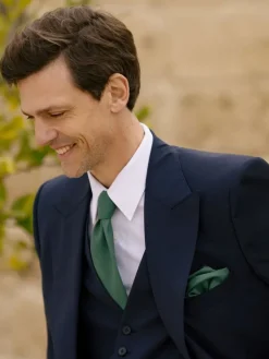 The Nines Cravates Par Couleur|Cravate Mariage*Cravate vert anglais en soie Amalfi
