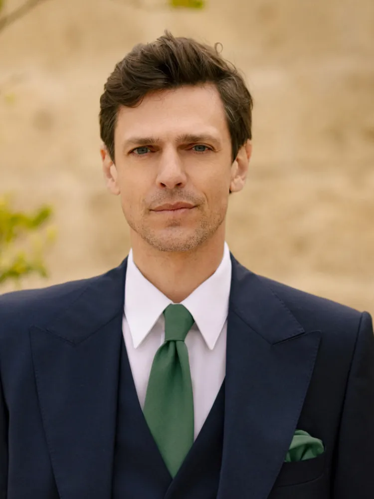 The Nines Cravates Par Couleur|Cravate Mariage*Cravate vert anglais en soie Amalfi