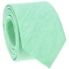 The Nines Cravates Par Couleur|Cravate En Lin*Cravate vert aqua en soie et lin nattés Bergame