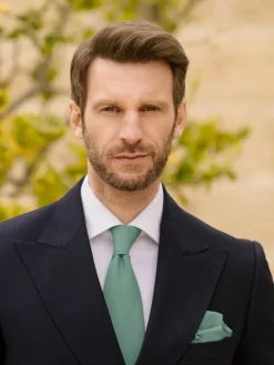 The Nines Cravates Par Couleur|Cravate Mariage*Cravate vert basilic en soie Amalfi