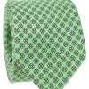 The Nines Cravates Par Couleur|Cravate Soie*Cravate vert d'eau à motif floral blanc