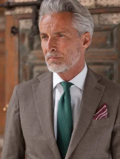 The Nines Cravate En Soie Imprimée|Cravate À Motif*Cravate verte à motifs bordeaux et blancs