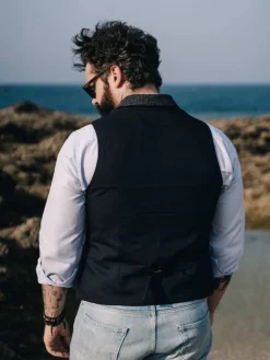 The Nines Gilet Homme*Gilet homme en laine mélangée bleu marine