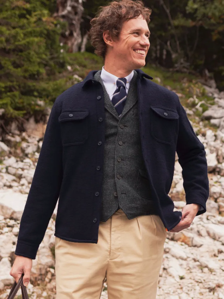 The Nines Gilet Homme*Gilet homme en laine mélangée vert