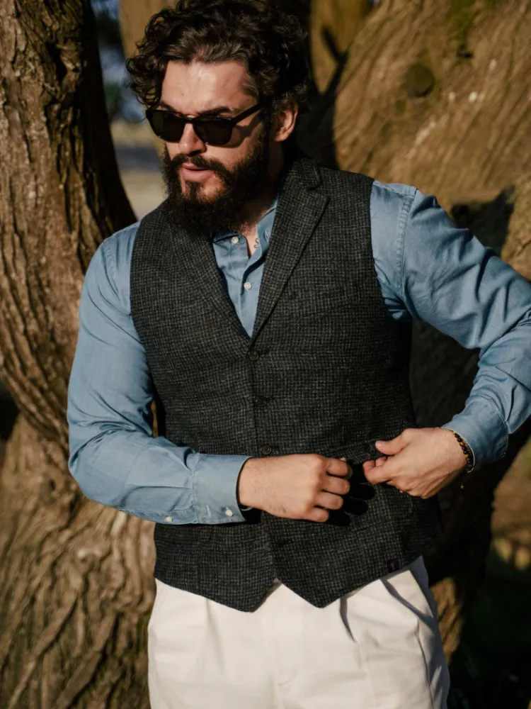 The Nines Gilet Homme*Gilet homme en laine mélangée vert