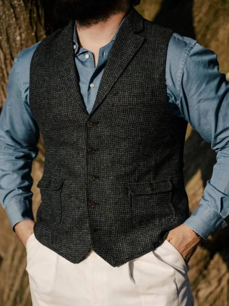 The Nines Gilet Homme*Gilet homme en laine mélangée vert
