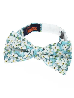 The Nines Noeud Papillon Par Couleur|Noeud Papillon Liberty Et Fleurs*Noeud papillon liberty bleu lagon à fleurs blanches jasmin