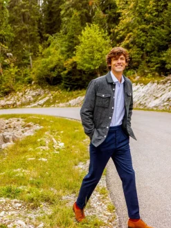 The Nines Pantalon À Pinces*Pantalon à pinces bleu marine - Bilbao