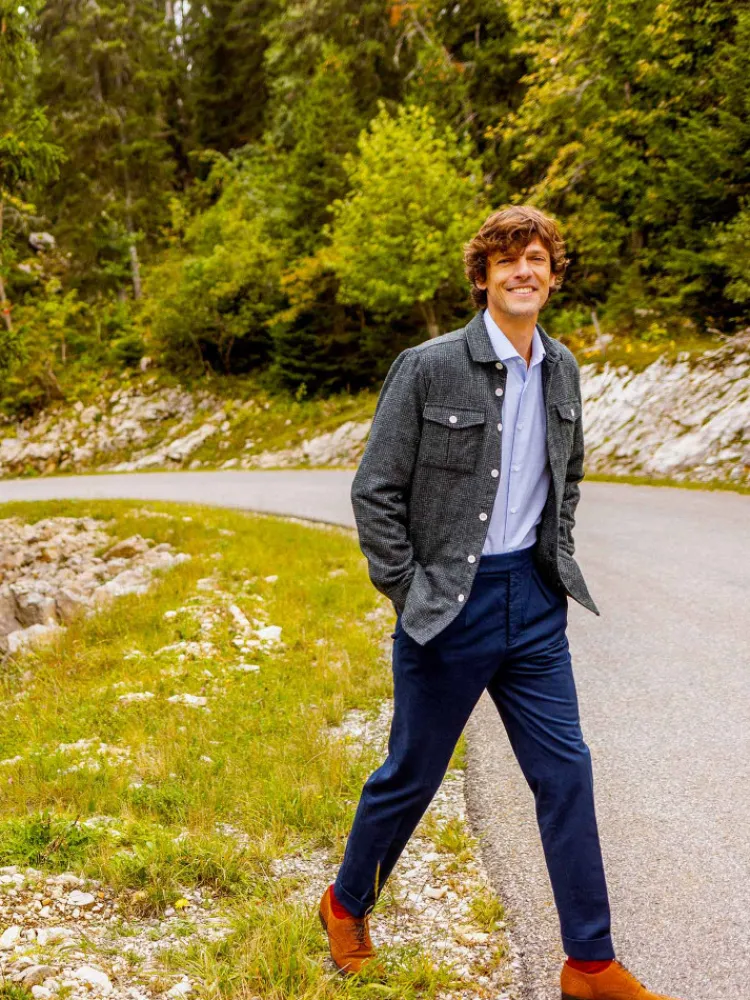 The Nines Pantalon À Pinces*Pantalon à pinces bleu marine - Bilbao